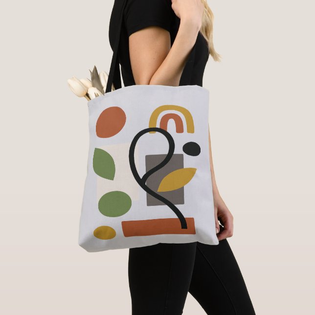 Abstract Geometric Earth Tone   Tote Bag (Close Up)