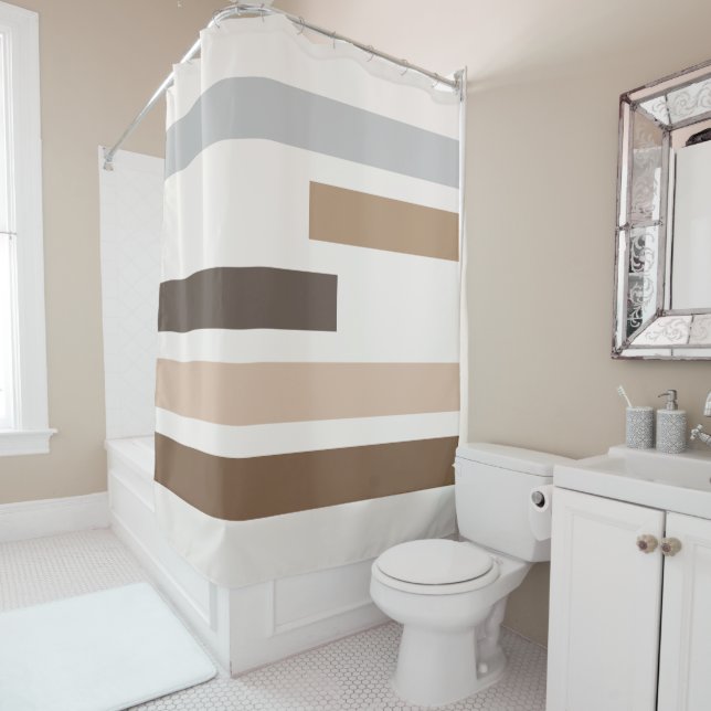 Abstract Geometric Earthtones Stripes Art Pattern (In Situ)