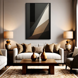 Abstract Geometric Earthy Tones Canvas Print