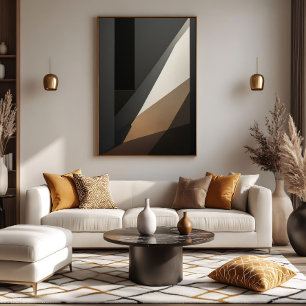 Abstract Geometric Earthy Tones Poster