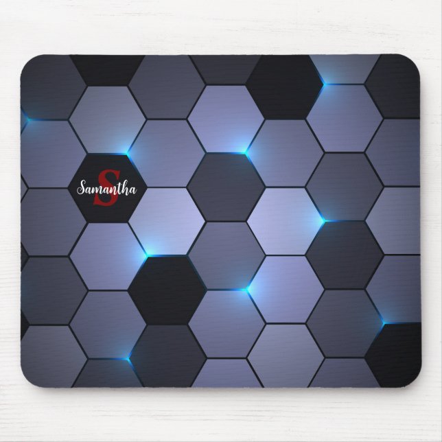 Abstract Geometric Elegance Hexagonal Mouse Pad (Front)