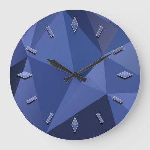 Abstract, geometric, elegant, colorful, polygona large clock
