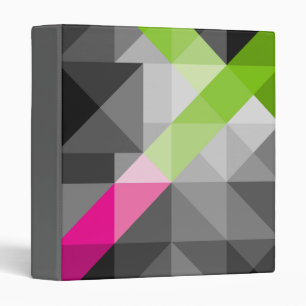 Abstract geometric elegant Grey pink green colours Binder