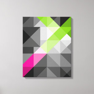 Abstract geometric elegant Grey pink green colours Canvas Print