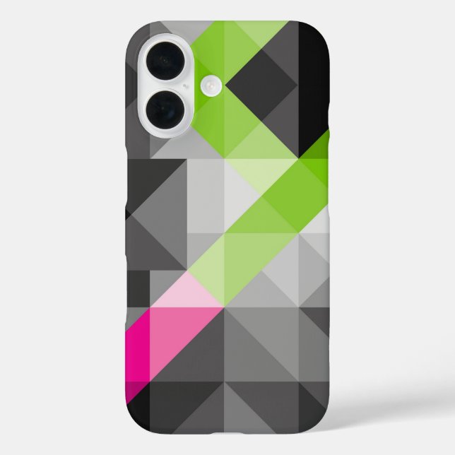 Abstract geometric elegant Grey pink green colours Case-Mate iPhone Case (Back)