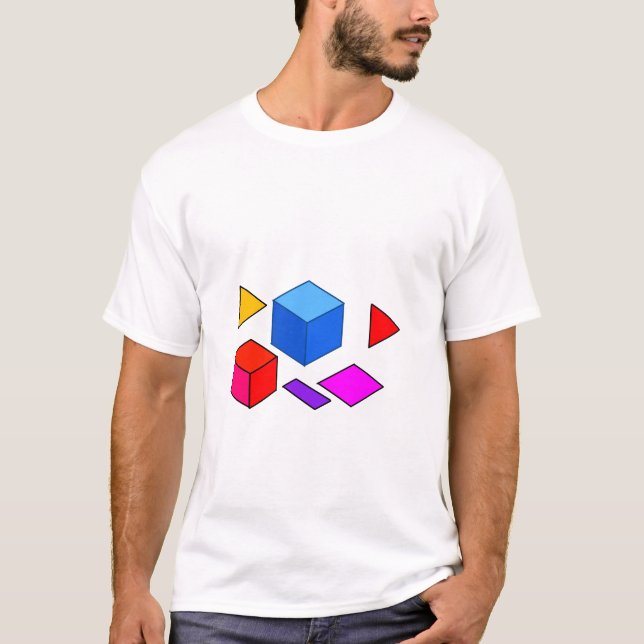 Abstract Geometric Elements Pattern for Minimalist T-Shirt (Front)