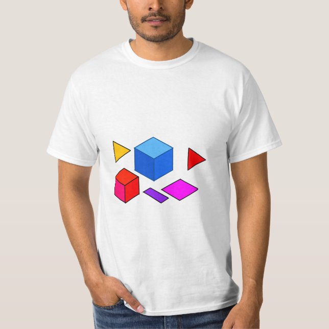Abstract Geometric Elements Pattern for Minimalist T-Shirt (Front)