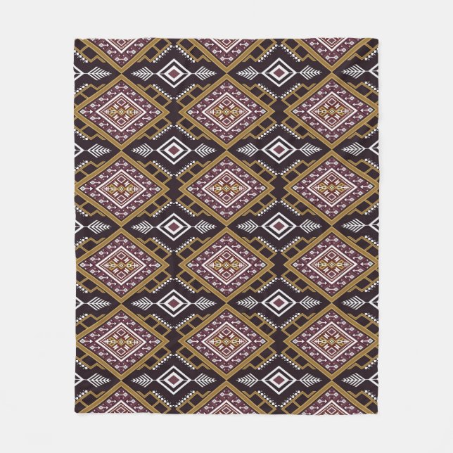 Abstract geometric ethnic, wallpaper design. fleece blanket (Front)
