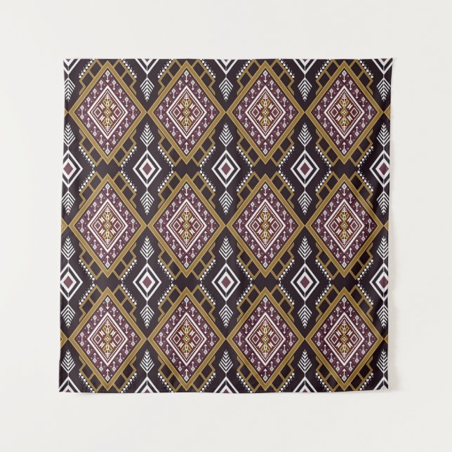 Abstract geometric ethnic, wallpaper design. tapestry (Front)