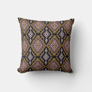 Abstract geometric ethnic, wallpaper design. throw pillow
