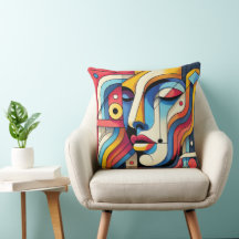 Abstract Geometric Face Design – Bold and Vibrant