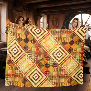 Abstract Geometric Fall Pattern Fleece Blanket