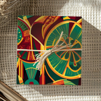 Abstract Geometric Fan Gifts for Mexican Dads Moms Wrapping Paper