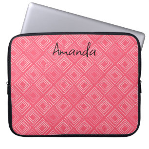  abstract geometric fashionable sixties pink  laptop sleeve