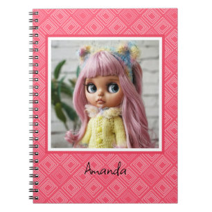 abstract geometric fashionable sixties pink notebook
