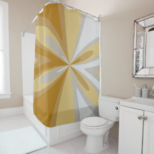 Abstract Geometric Floral Art Gold, Greyish Silver