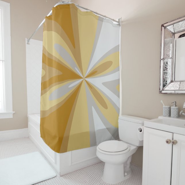 Abstract Geometric Floral Art Gold, Greyish Silver (In Situ)