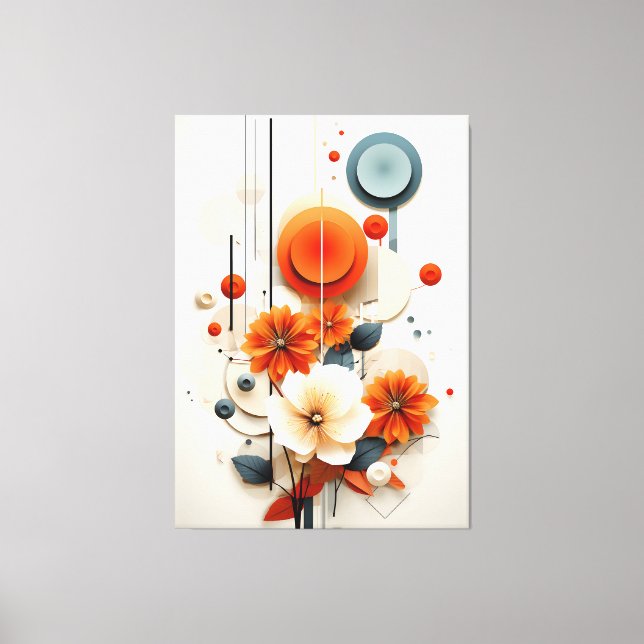 Abstract Geometric Floral Canvas Print (Front)