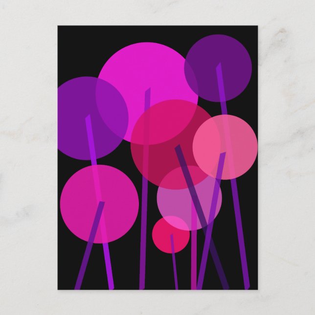 Abstract Geometric Floral Pattern Holiday Postcard (Front)