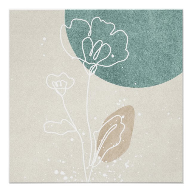 Abstract Geometric Floral Poster (Front)