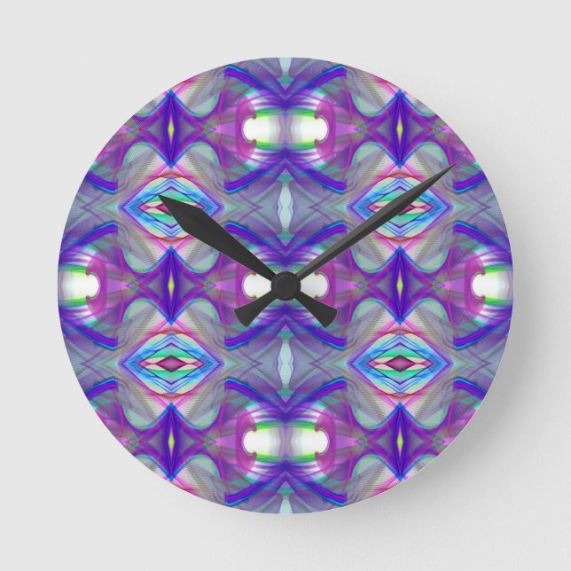 Abstract Geometric Fractal Round Clock (Front)