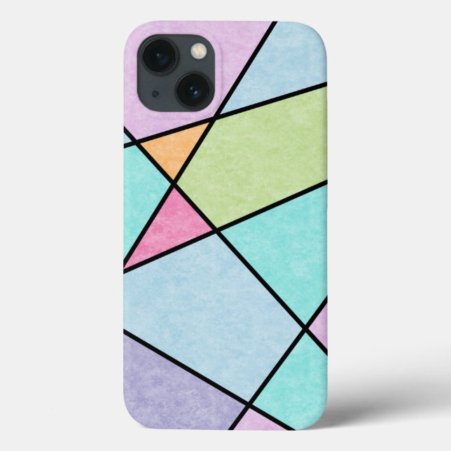 Abstract Geometric Frosted pastel Blue Pink Lilac Case-Mate iPhone Case (Back)
