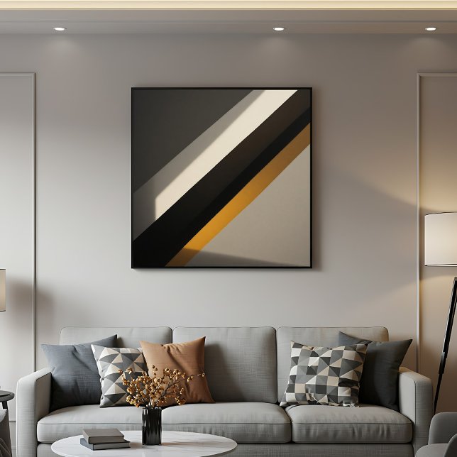 Abstract Geometric Gold Diagonal Stripes Poster (Creator Uploaded)