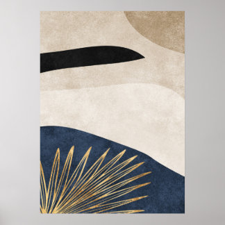 Abstract Geometric Golden Lines Wall Art Poster