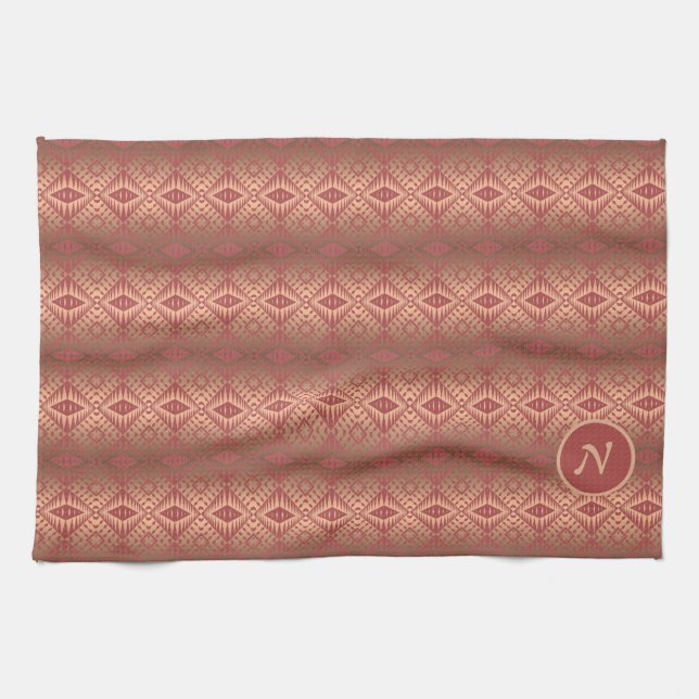 Abstract Geometric Gradient Southwestern Kitchen Towel (Horizontal)