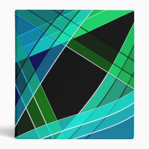 Abstract, geometric , green , blue , black binder