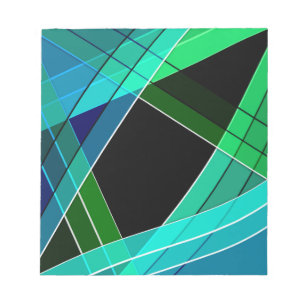 Abstract, geometric , green , blue , black notepad