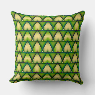 Abstract geometric green texture throw pillow