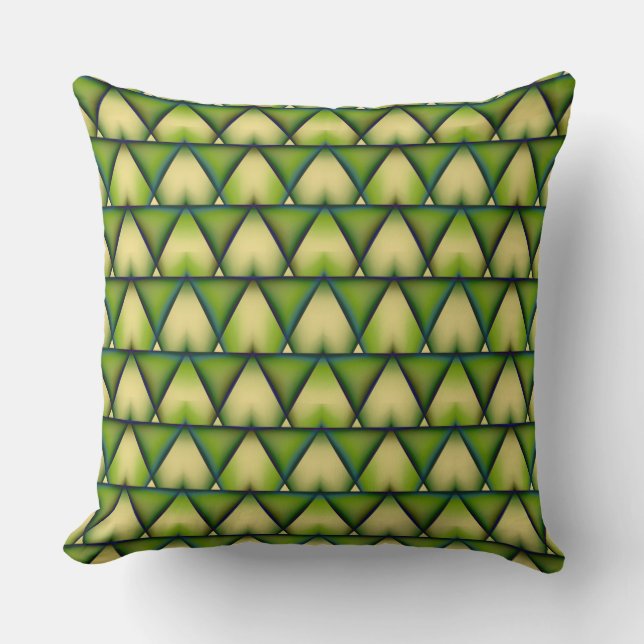 Abstract geometric green texture throw pillow (Front)
