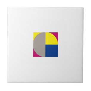 Abstract geometric grey fuchsia tile