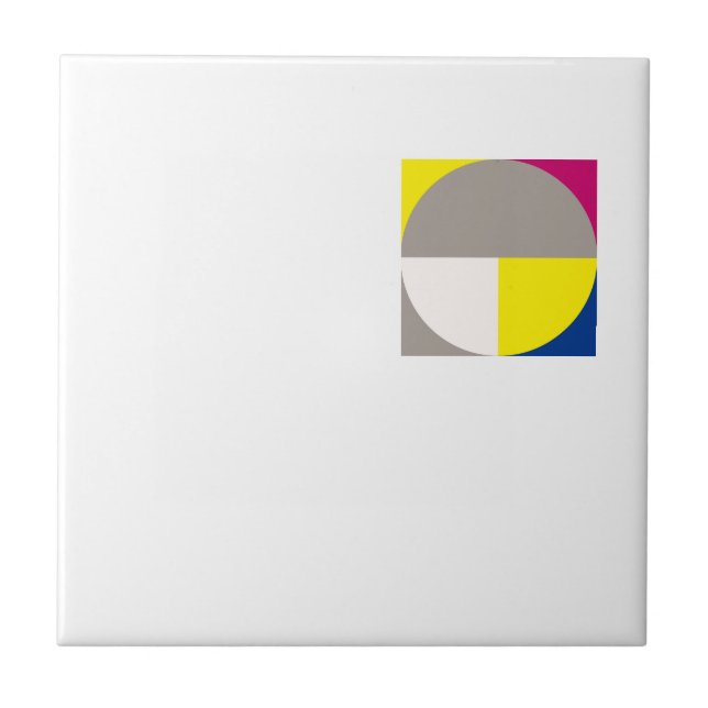 Abstract geometric grey fuchsia  tile (Front)