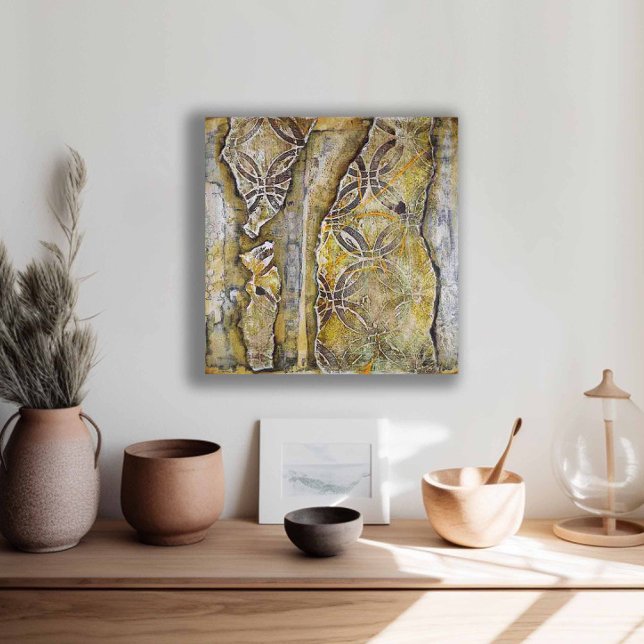 Abstract Geometric Grey & Yellow   Canvas Print (Creator Uploaded)