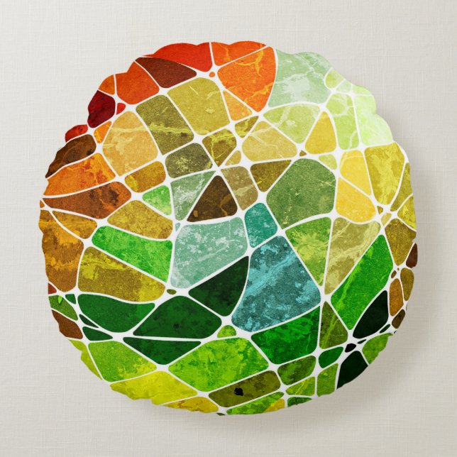 abstract geometric grunge backgroundpattern,grunge round pillow (Front)