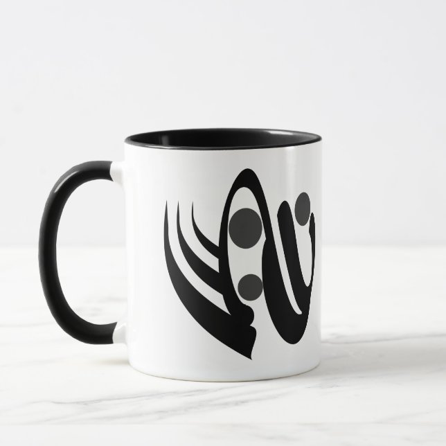 abstract geometric line art mug (Left)