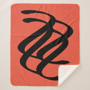abstract geometric line art sherpa blanket