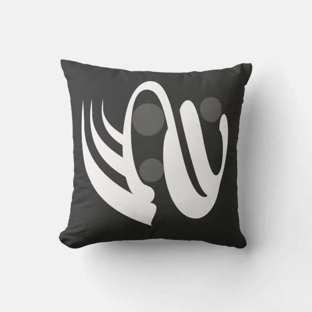 abstract geometric line art throw pillow (Front)