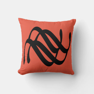 abstract geometric line art throw pillow