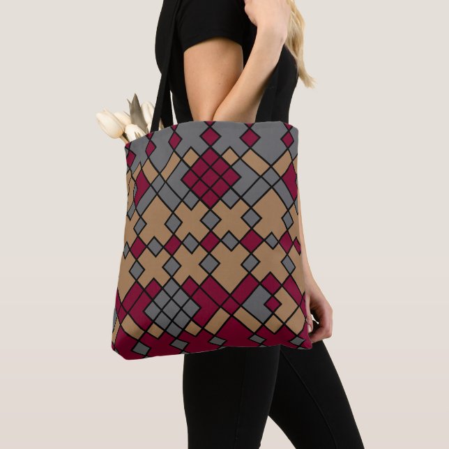 abstract geometric line art tote bag (Close Up)
