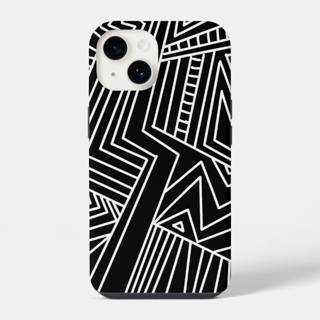 abstract geometric lines pattern background modern iPhone case (Back)