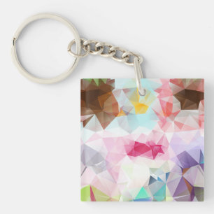 Abstract Geometric Low Poly Mosaic Keychain