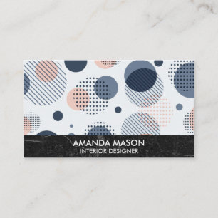 Abstract Geometric Modern Black Slate Marble Business Card