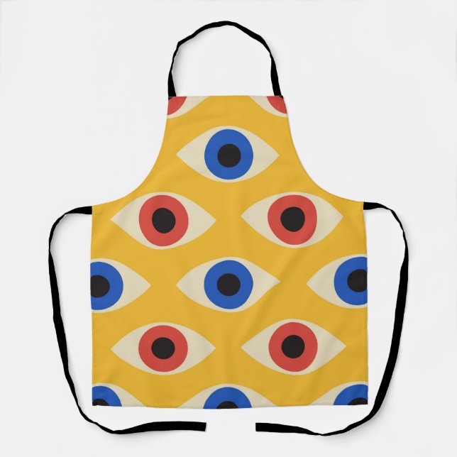Abstract Geometric Modern Bold Evil Eye Pattern  Apron (Front)