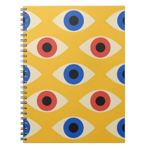 Abstract Geometric Modern Bold Evil Eye Pattern  Notebook