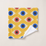Abstract Geometric Modern Bold Evil Eye Pattern  Wash Cloth<br><div class="desc">Bold and modern abstract pattern featuring geometric eye motifs in a vibrant, contemporary colour palette. Inspired by the iconic evil eye symbol, this design blends meaning with clean graphic aesthetics, creating a striking and trendy visual. The balanced composition and strong colours make it perfect for those who love statement designs...</div>