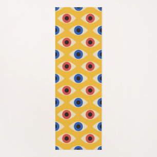 Abstract Geometric Modern Bold Evil Eye Pattern Yoga Mat