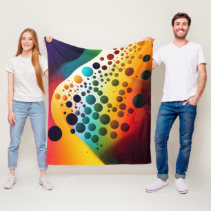 Abstract Geometric Modern Colourful Bubbles 3D  Fleece Blanket